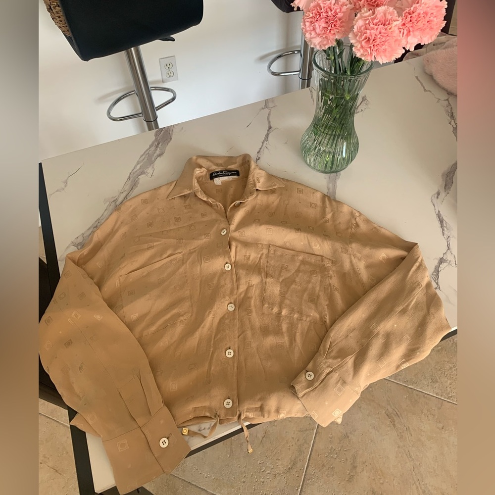 Salvatore Ferragamo Vintage Silk Button Down